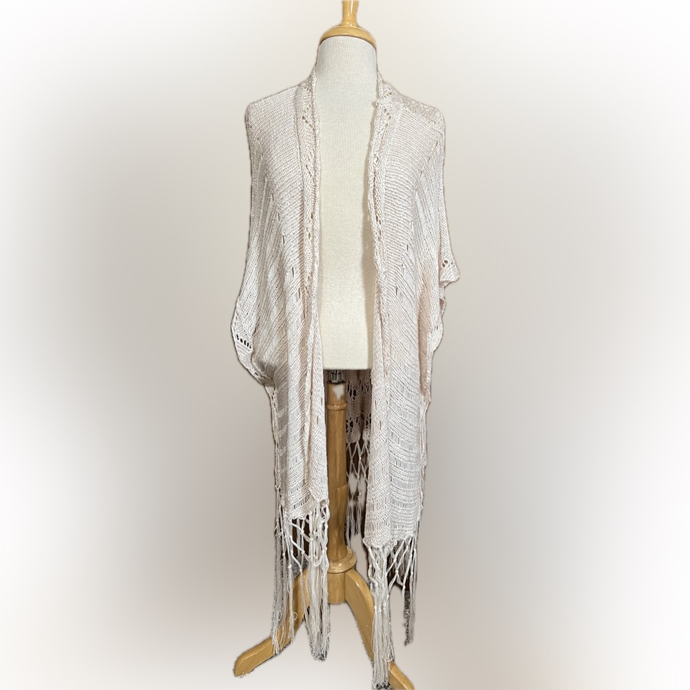 Crocheted Shawl/Wrap/Cover Up with Fringes